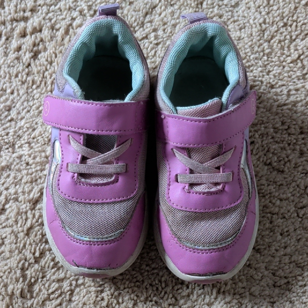 Vibrant Pink and Gray Kids Sneakers